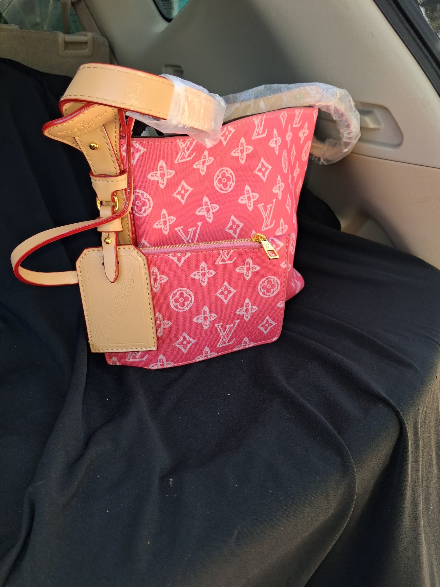 Designer Inspired Pink Monogram Bag