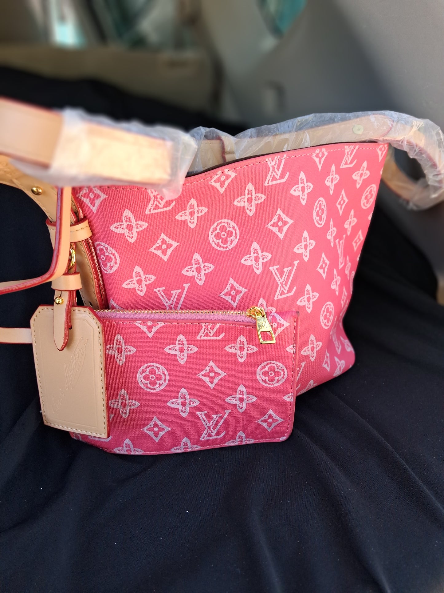 Designer Inspired Pink Monogram Bag