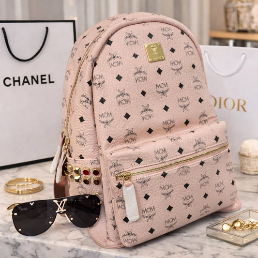 Designer Inspired Pink Monogram Backpack