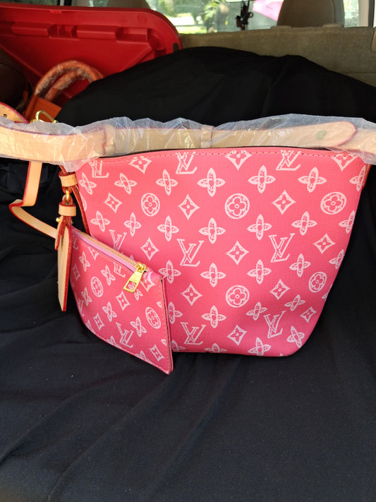 Designer Inspired Pink Monogram Bag